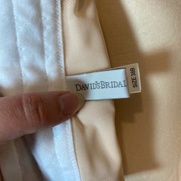 New Davids Bridal padded push up White Bustier 38B - Picture 5 of 7